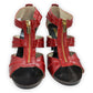 Michael Kors Red Leather Open Toe Strappy Heels Women Size UK 6.5 / EU 40
