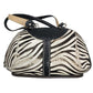 Alaluna Vintage 90's Leather Zebra Print Black White Shoulder Bag Handbag Women