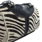Alaluna Vintage 90's Leather Zebra Print Black White Shoulder Bag Handbag Women