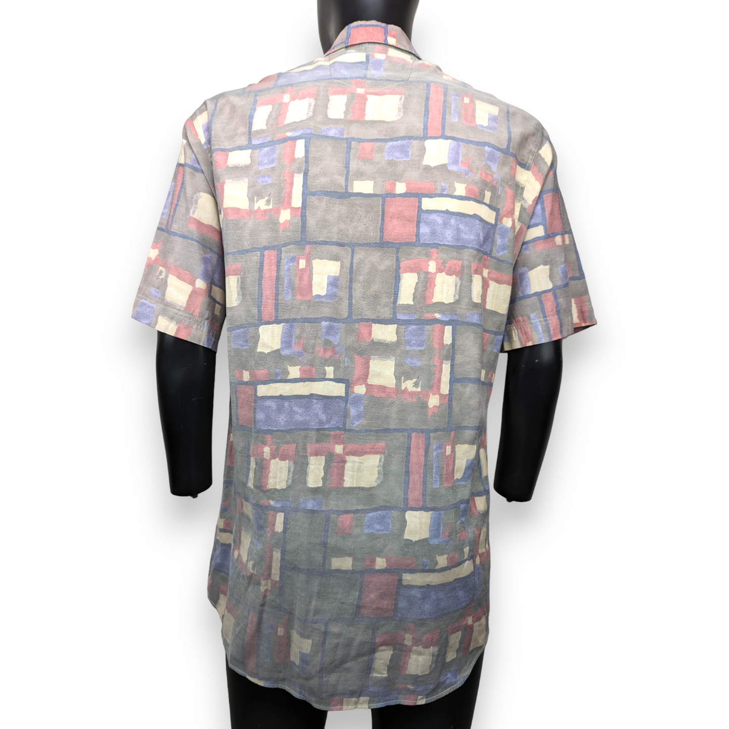 Club D'amingo Vintage Multicolour Abstract Print Short Sleeve Shirt Men Medium
