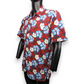 LE FROG Vintage Red Short Sleeve Floral Print Hawaiian Shirt Men Size Medium