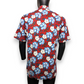 LE FROG Vintage Red Short Sleeve Floral Print Hawaiian Shirt Men Size Medium