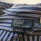 Polo Ralph Lauren Vintage Blue Striped Long Sleeve Shirt Men Size XL