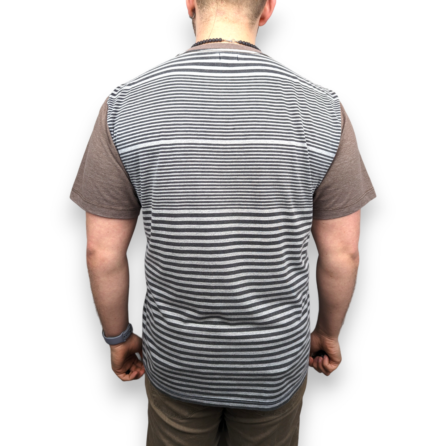 Dolce & Gabbana Grey Stripped Short Sleeve T-shirt Men Size Medium