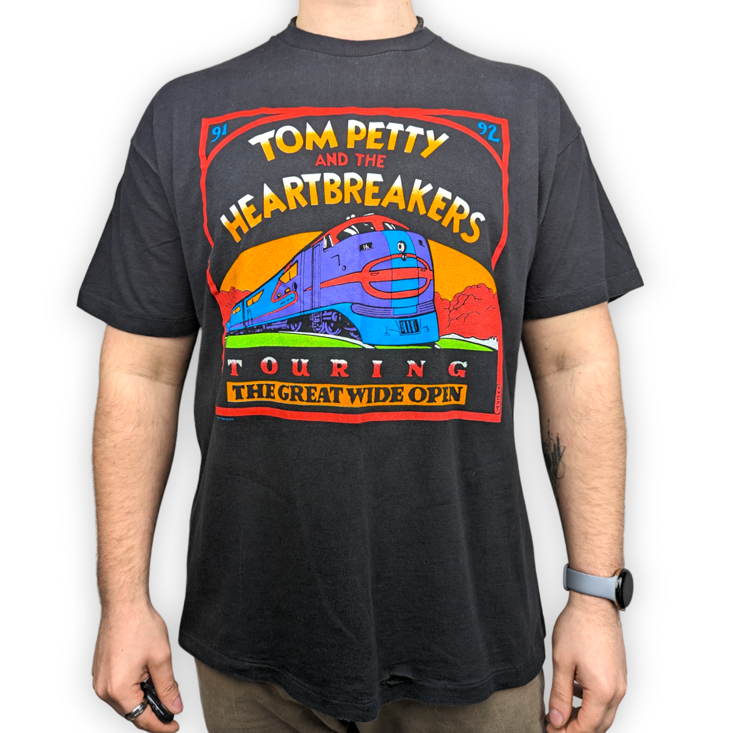 1991-92 TOM PETTY & The Heartbreakers Vintage Black Rare T-shirt Men XL