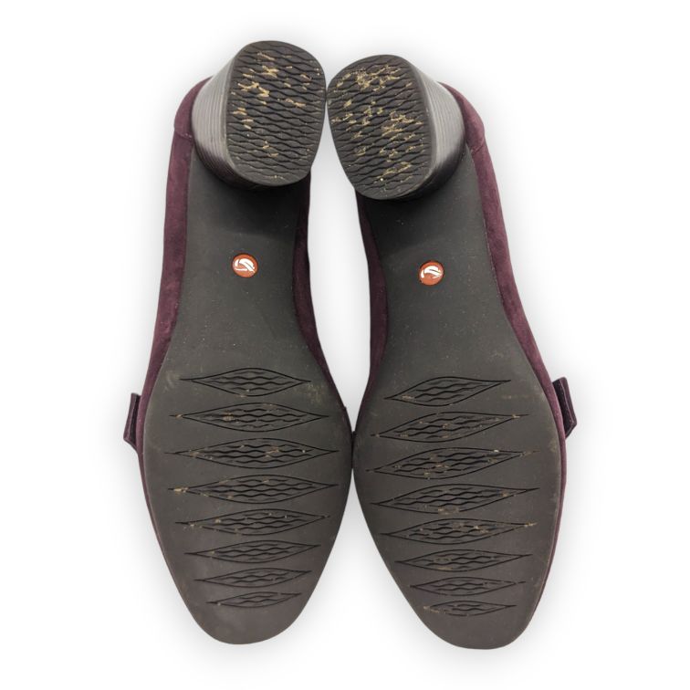 Clarks Un Cosmo Go Burgundy Suede Leather Pump Court Heels Women UK 4
