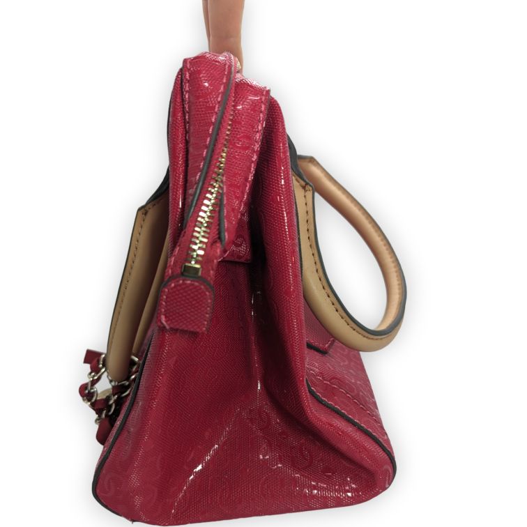 Guess Pink Quilted Tote Bag Handbag With Charm Women One Size