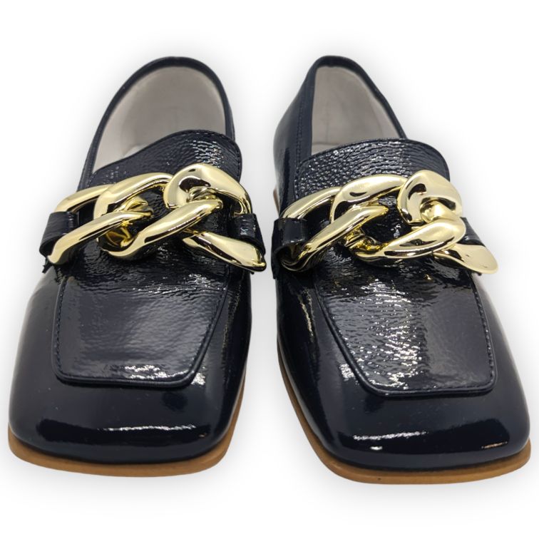 Marco Moreo Milano Navy Leather Flat Shoes Loafers Women Size UK 3