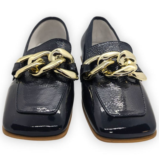 Marco Moreo Milano Navy Leather Flat Shoes Loafers Women Size UK 3