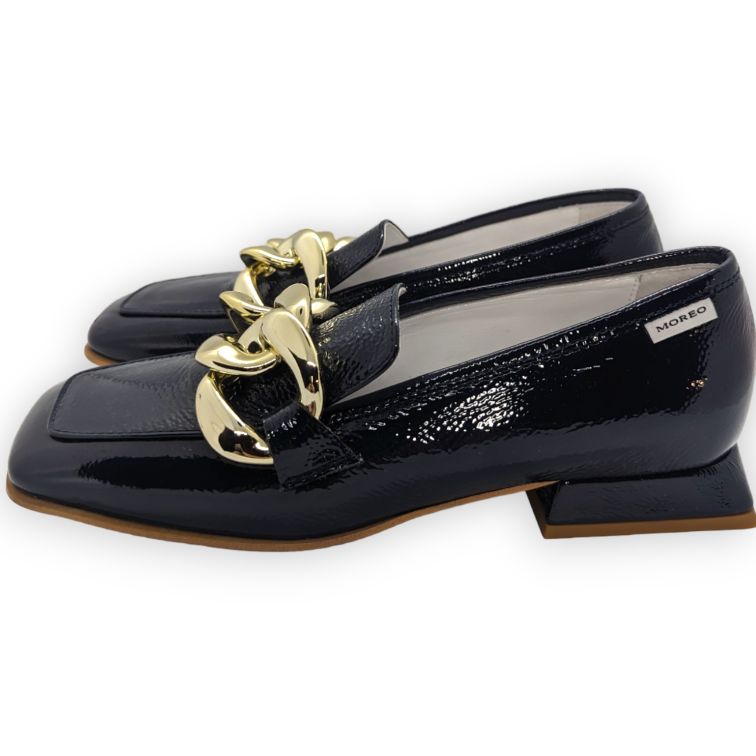 Marco Moreo Milano Navy Leather Flat Shoes Loafers Women Size UK 3