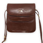 Calvin Klein Brown Leather Shoulder Bag Women One Size