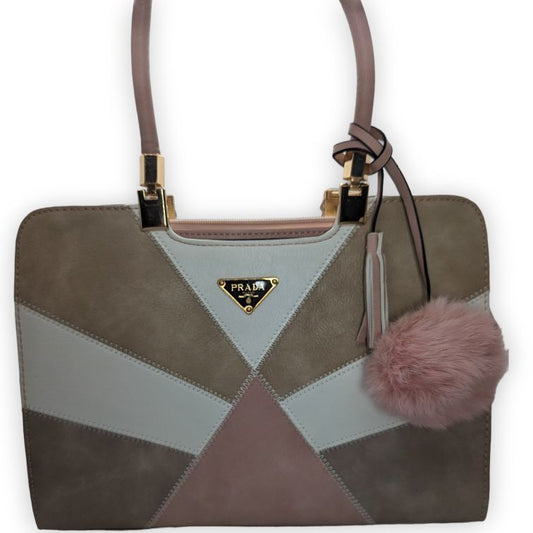 Prada Pink Leather Handbag Tote Bag Women One Size