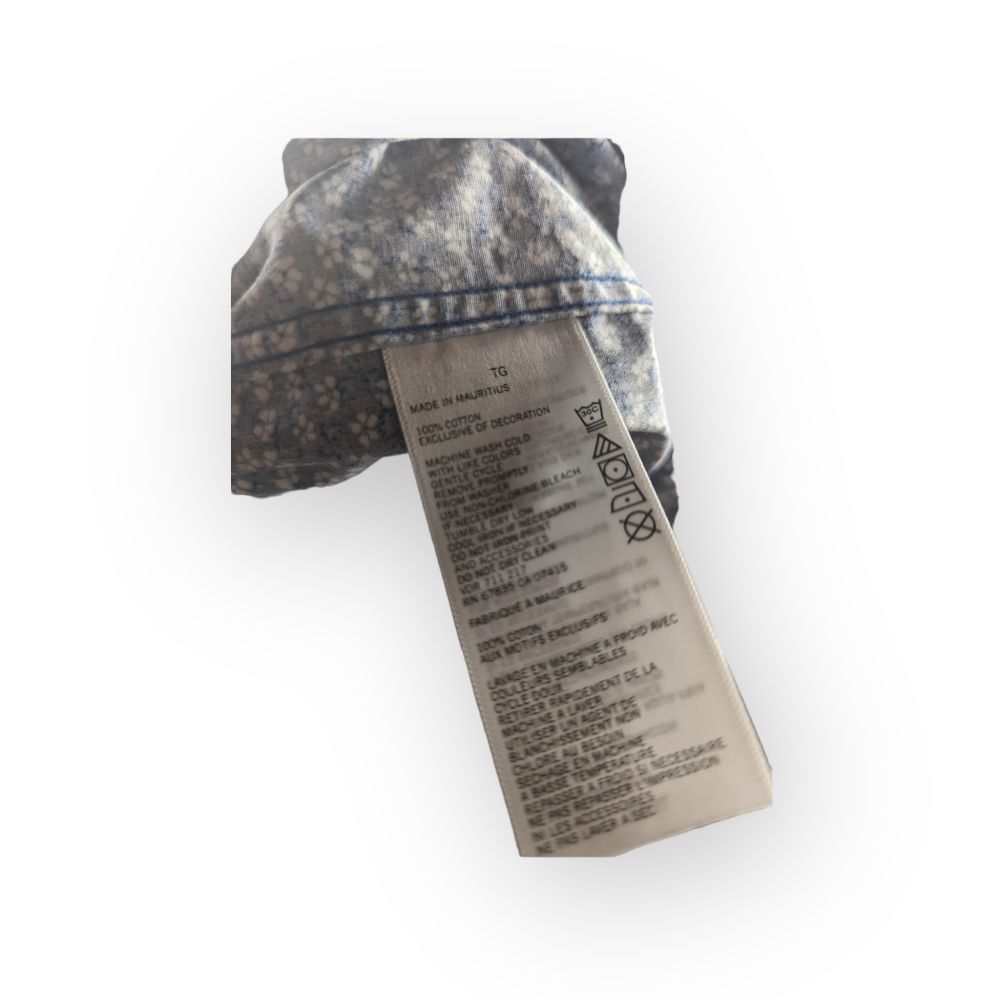 Nautica Vintage Blue Floral Pattern Long Sleeve Casual Shirt Men Size XL