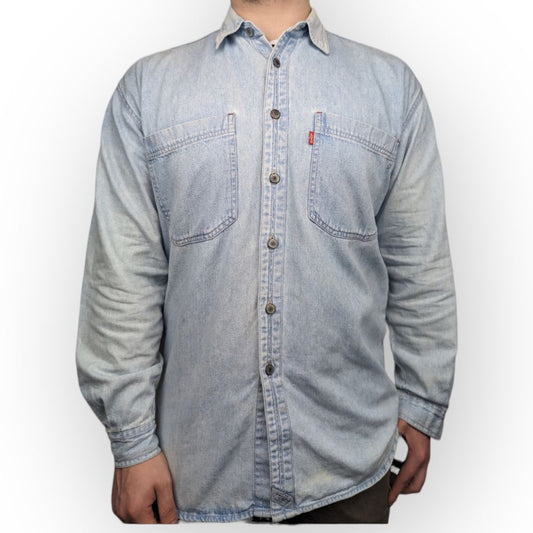 Levi's Vintage Blue Long Sleeve Button Up Denim Shirt Men Size Large