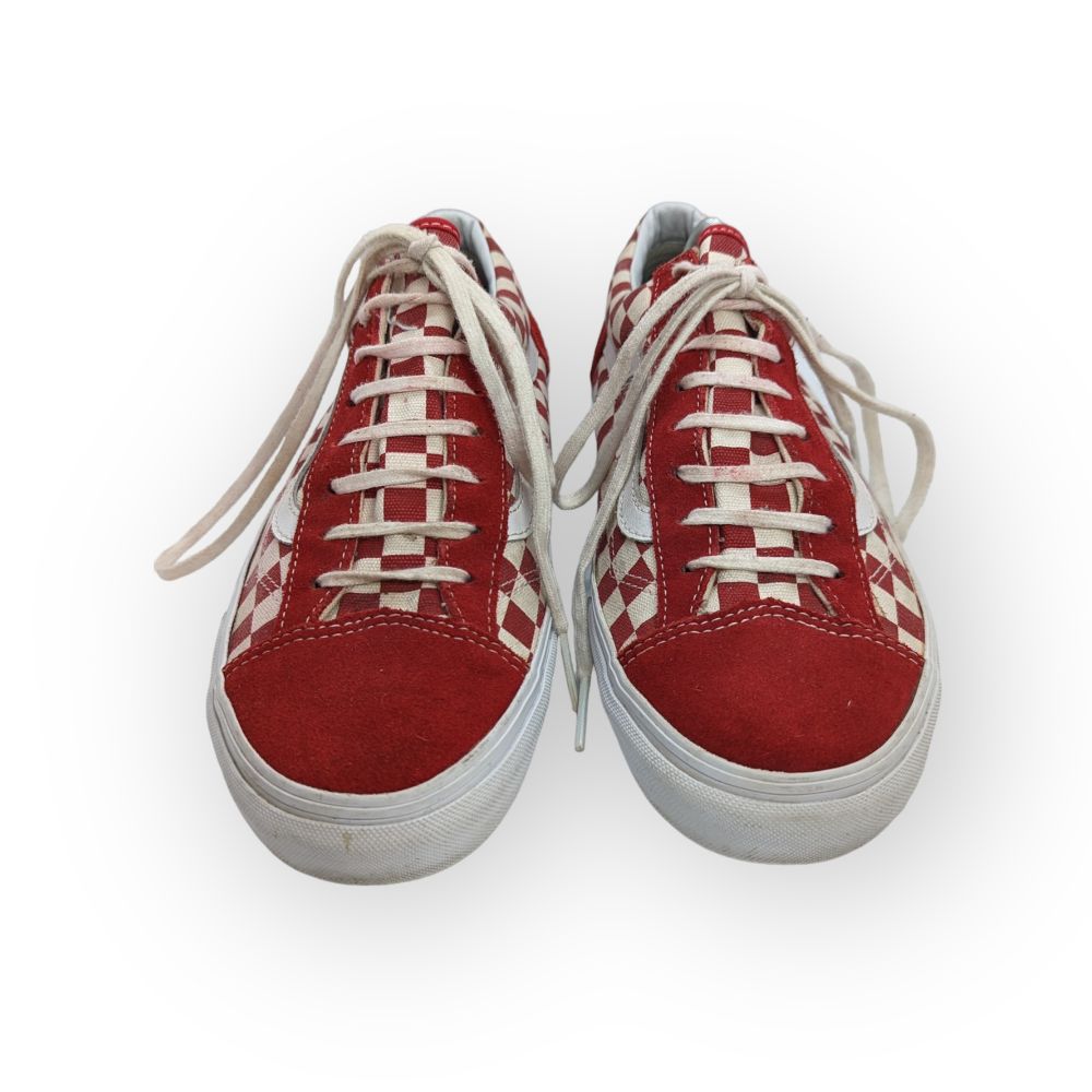 Vans SK8-Low Red Checkerboard Sneakers Shoes Men Size Uk 9