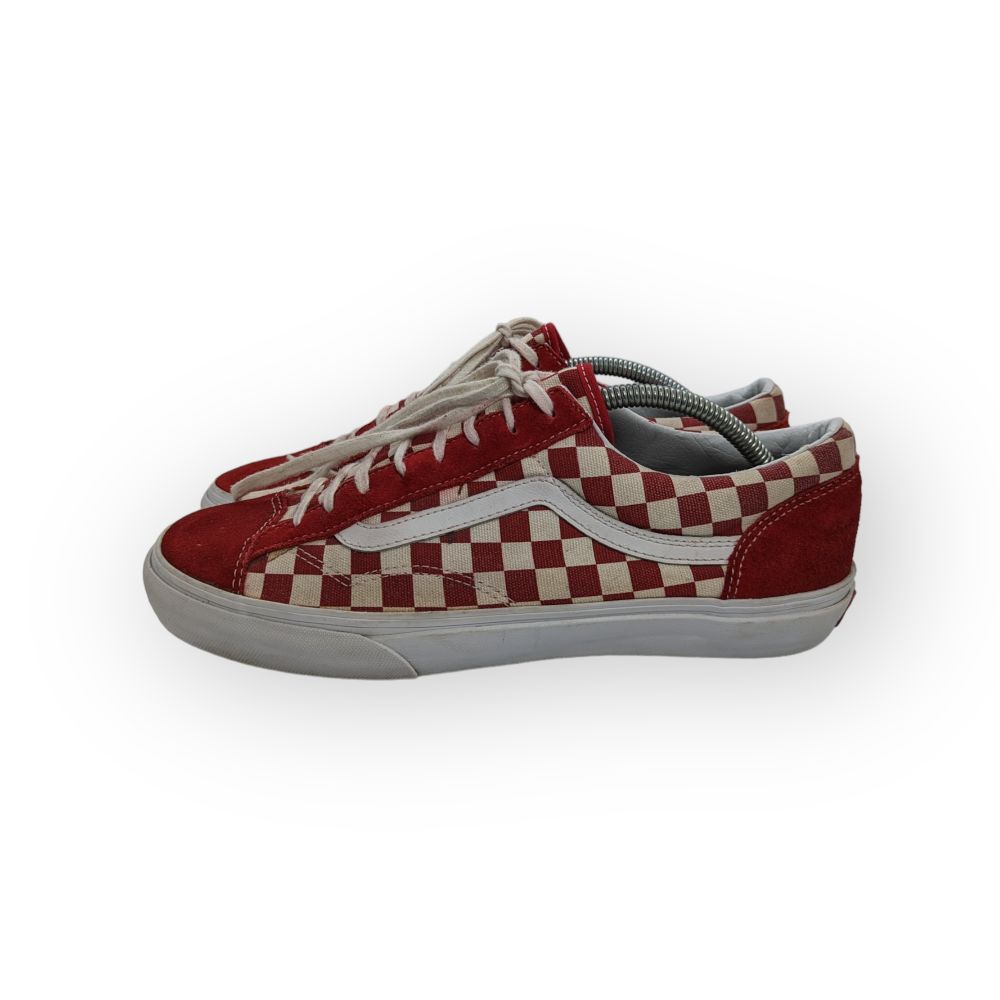 Vans SK8-Low Red Checkerboard Sneakers Shoes Men Size Uk 9