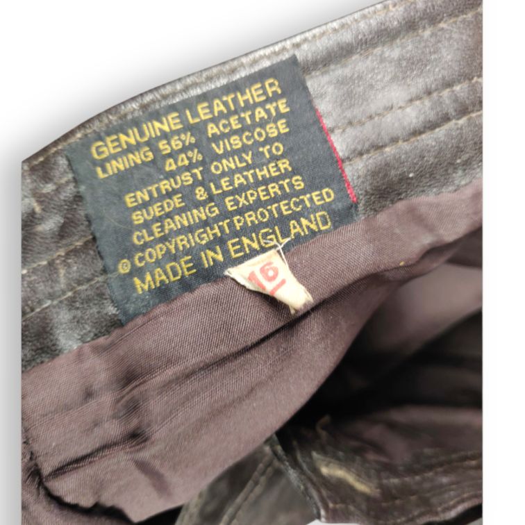 Sardar Vintage Brown Leather Biker Trousers Women Size UK 16