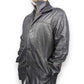 Jabbari Vintage Black Button Collar Real Leather Jacket Coat Men Size XL