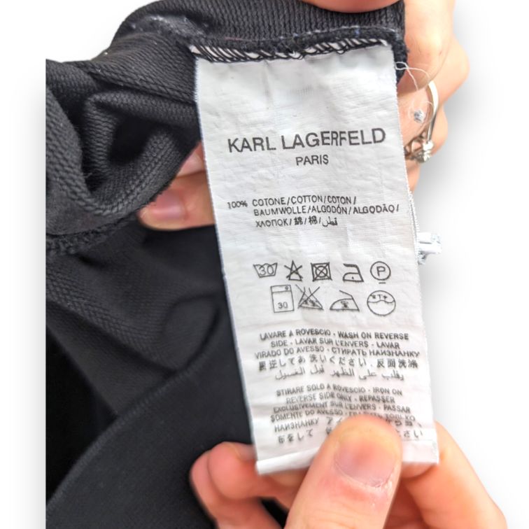 Karl Lagerfeld Paris 21 Rue Guillard Black Pullover Zip Hoodie Women Size 2XL