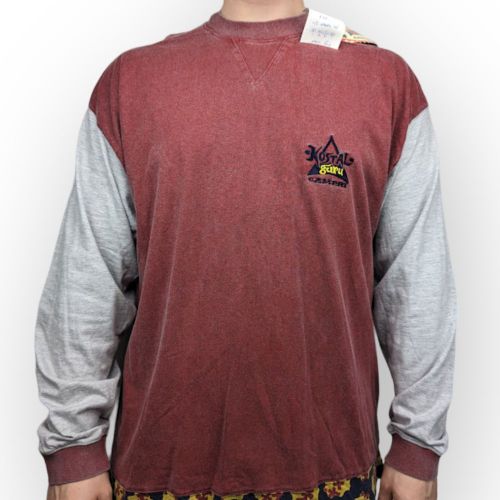 Kostal Guru Vintage Red Cotton Long Sleeve Surfer T-shirt Men Size Medium