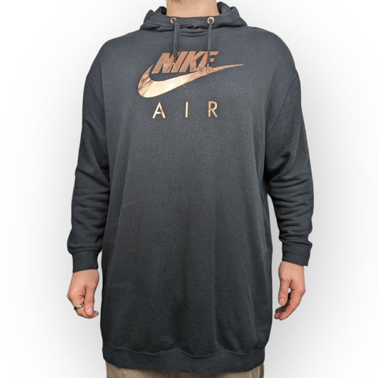 Nike Air Swoosh Black Oversized Pullover Hoodie Men Size Large