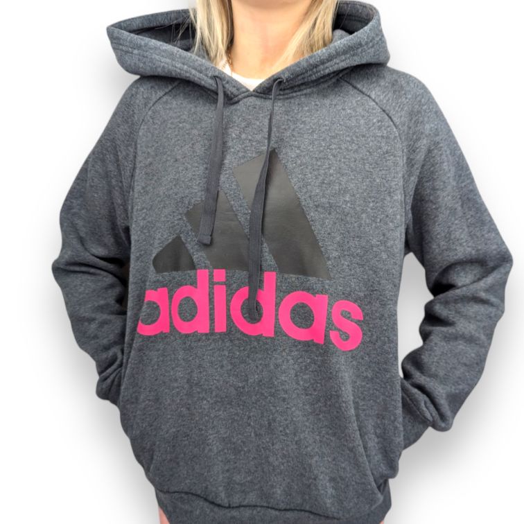 Adidas Grey Pullover Hoodie Women Size Medium