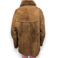 Roza Vintage Brown Button Fur Lined Suede Leather Long Coat Women Size Large