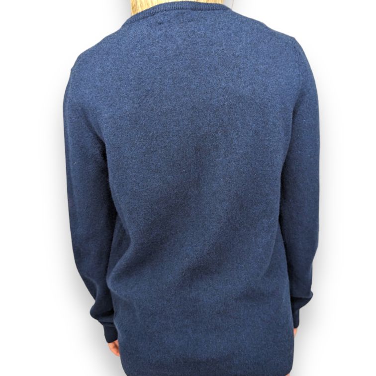Jaeger Blue Wool Cashmere Blend Crew Neck Pullover Jumper Women Size Medium