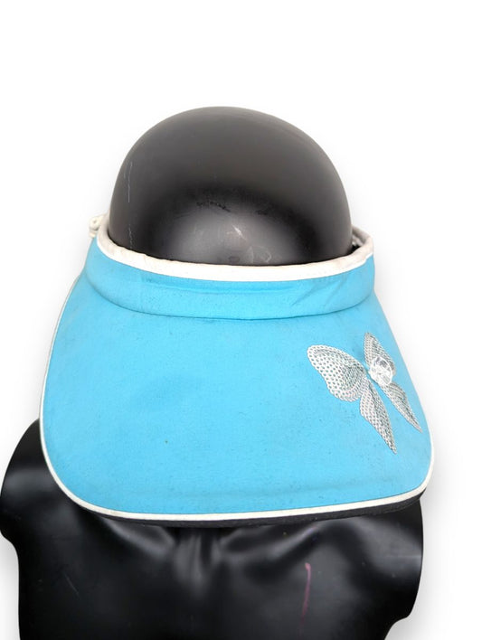 Green Lamb Vintage Blue Visor Butterfly Hat Women One Size