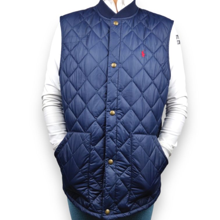 Polo Ralph Lauren Navy Quilted Gilet Jacket Body Warmer Waistcoat Women Size XL