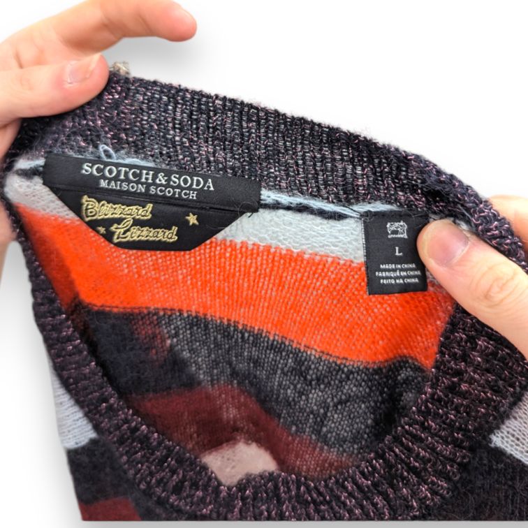 Scotch and Soda Multicolour Crew Neck Pullover Jumper Women Size Large