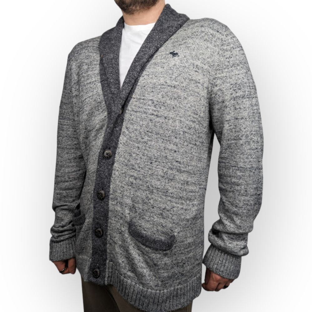 Abercrombie and Fitch Grey Cardigan Jumper Men Size XL