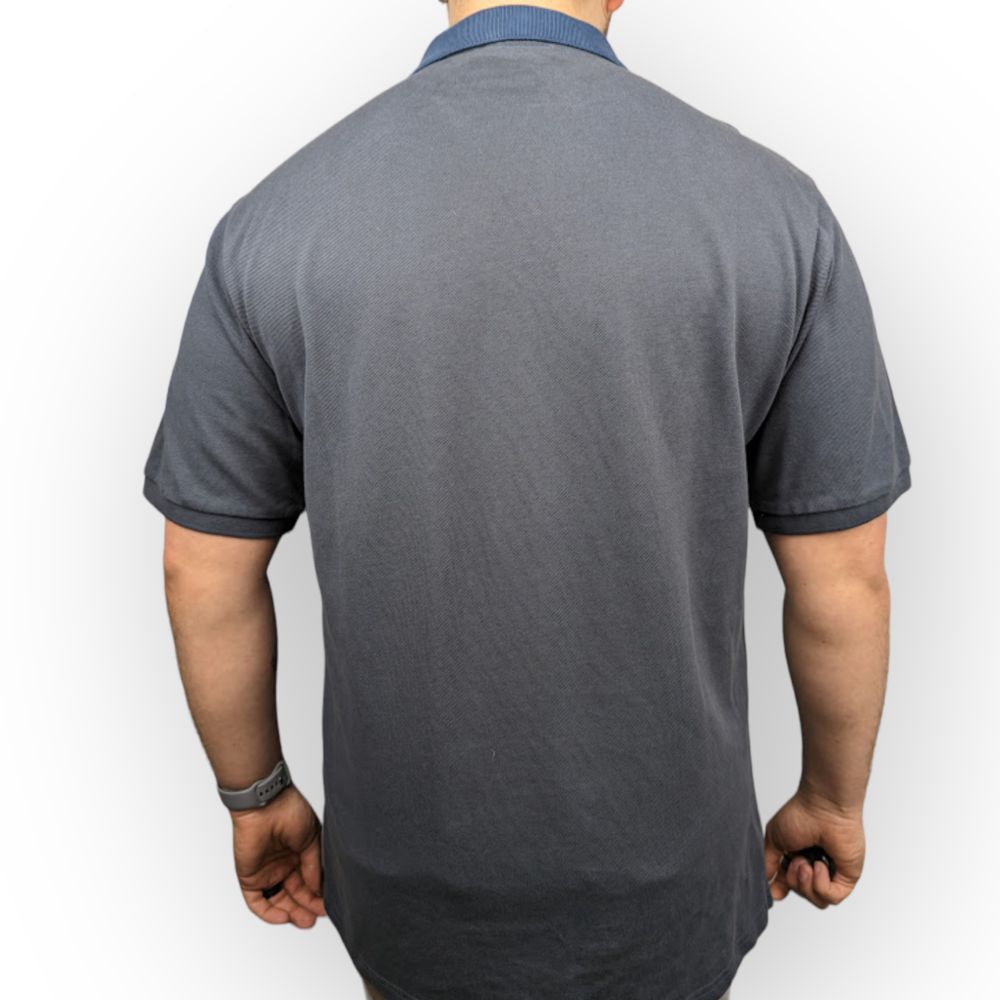 Yves Saint Laurent Blue Grey Short Sleeve Casual Polo Shirt Men Size Large