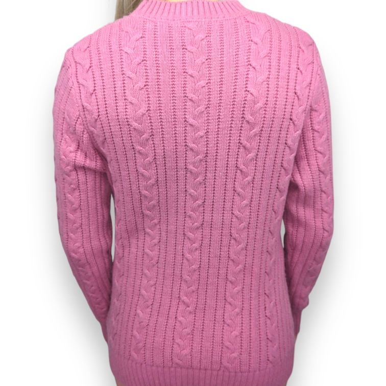 Diesel Pink Knit Long Sleeve Crew Neck Pullover Jumper Women Size Medium