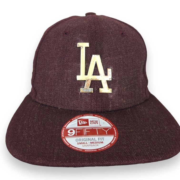 9FIFTY Los Angeles Burgundy Snapback Hat Men Small/Medium