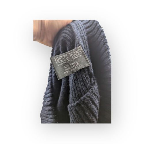 Diesel Jeans Vintage Navy Half-Zip Long Sleeve Jumper Men Size Large