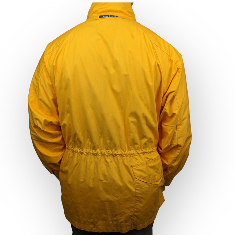 Nautica Vintage Yellow Windbreaker Jacket Men Size Medium