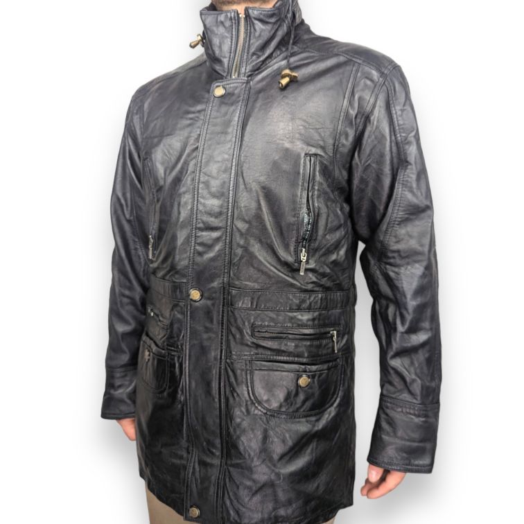 Aviatrix Vintage Black Leather Jacket Coat Men Size Medium