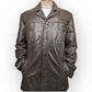 Aviatrix Vintage Brown Button Up Leather Coat Jacket Men Size XL