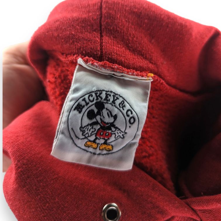 Disney Vintage Mickey Mouse Red Pullover Hoodie Men Size XL
