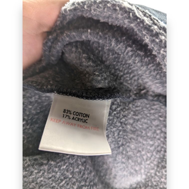 Ben Sherman Navy Fleece Lined Half-Zip Jumper Men Size Large