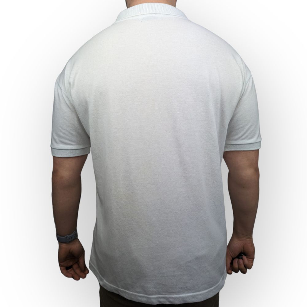 Lacoste White Cotton Short Sleeve Polo Shirt Men Size XL