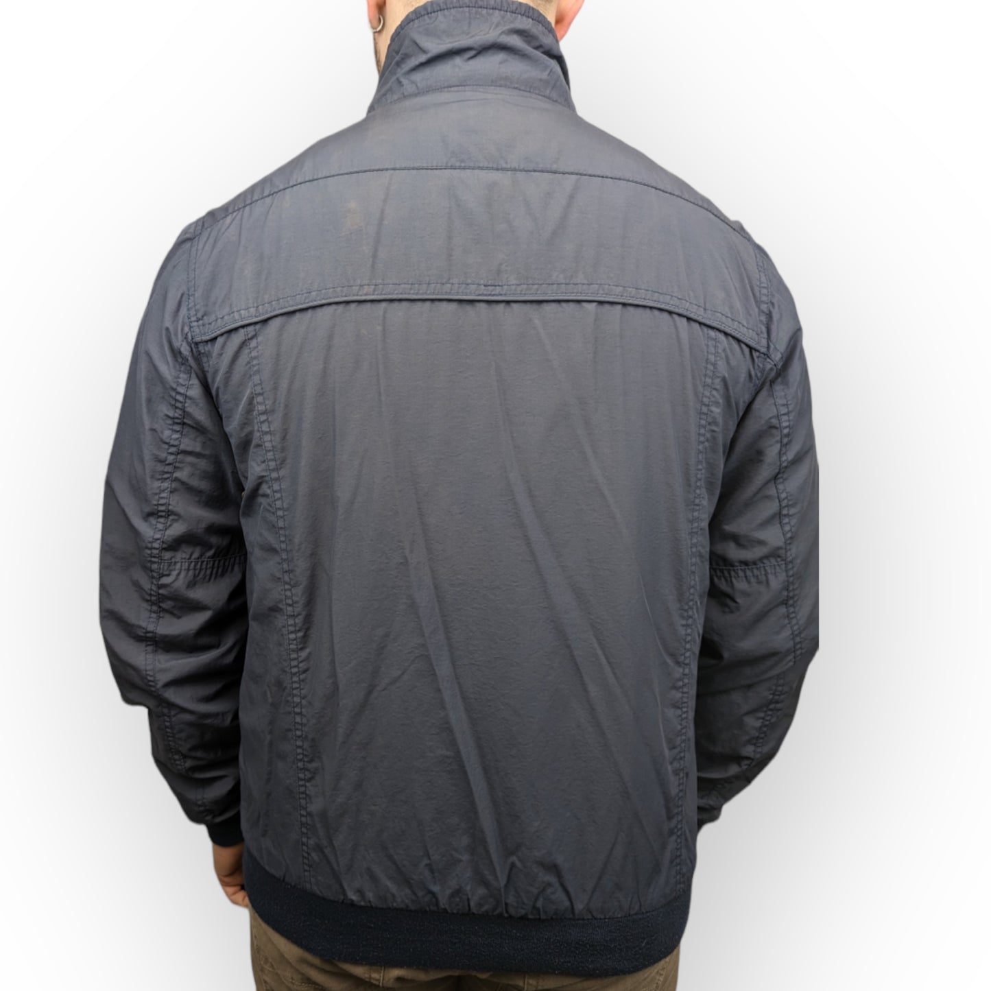 Wrangler Navy Bomber Jacket Men Size Large