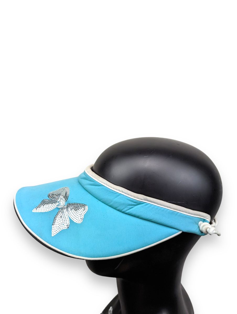 Green Lamb Vintage Blue Visor Butterfly Hat Women One Size