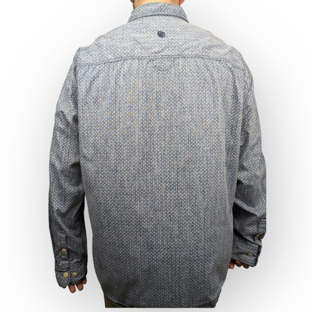 FatFace Blue Button Up Cotton Long Sleeve Casual Shirt Men Size 2XL