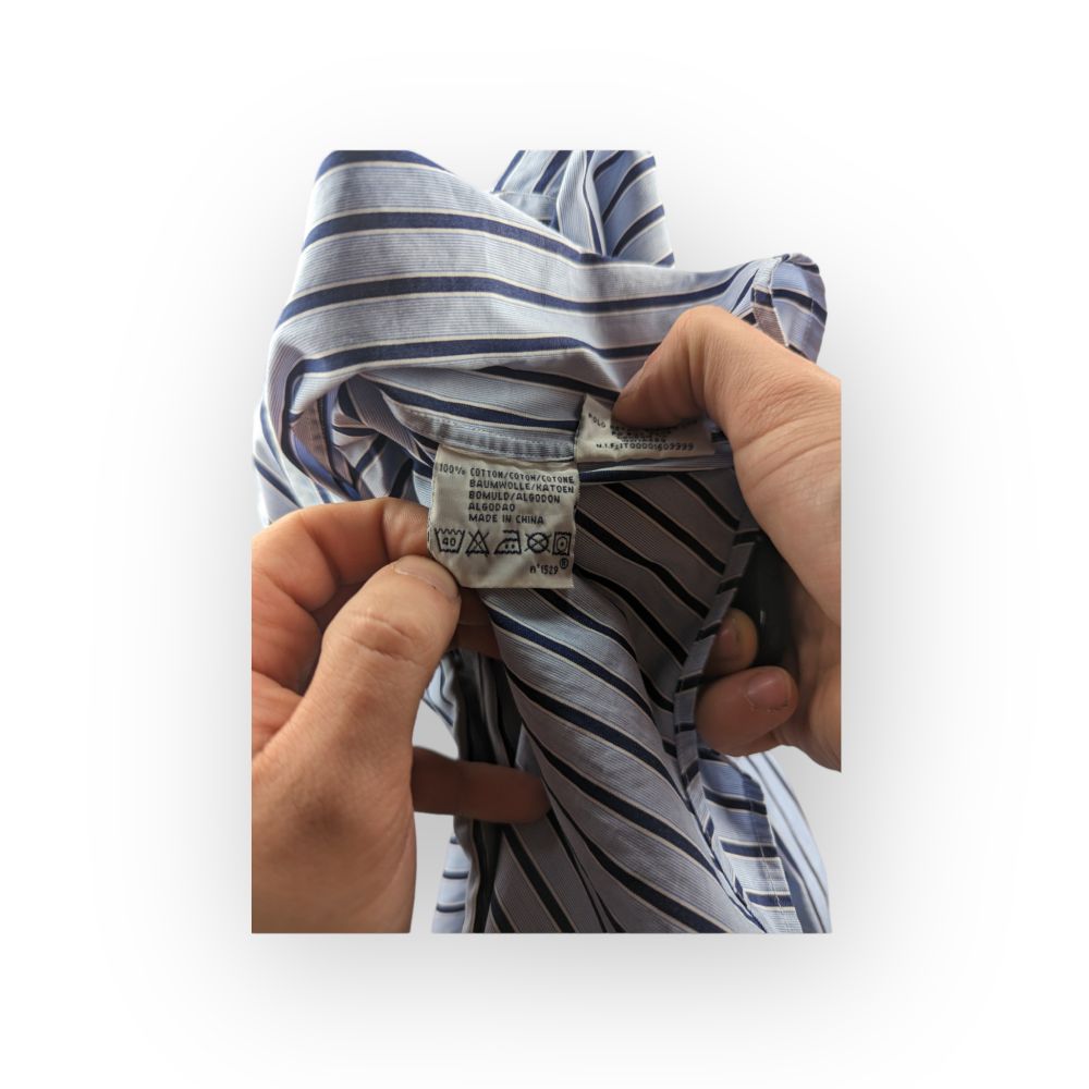 Ralph Lauren Blue Striped Long Sleeve Cotton Shirt Men Size XL