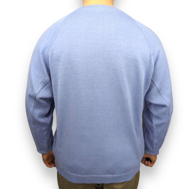 Vintage Blue Golf Player Embroidered Crew Neck Pullover Jumper Men Size XL