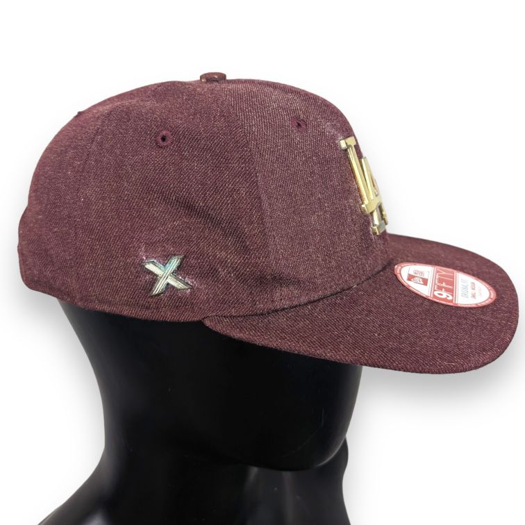 9FIFTY Los Angeles Burgundy Snapback Hat Men Small/Medium