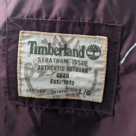 Timberland Vintage Burgundy Windbreaker Jacket Men Size Large