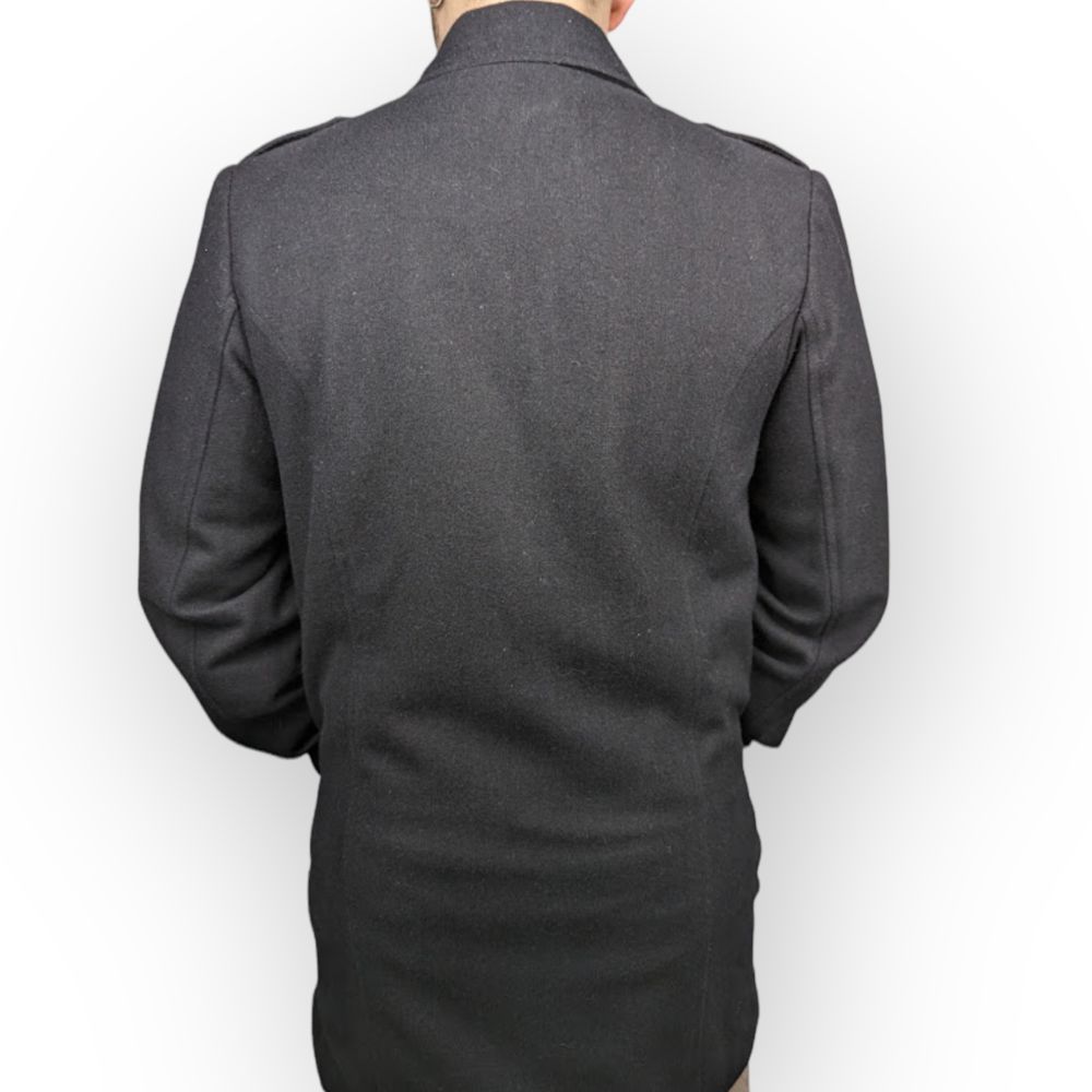 Diesel Vintage Black Wool Blend Pea Coat Men Size Medium